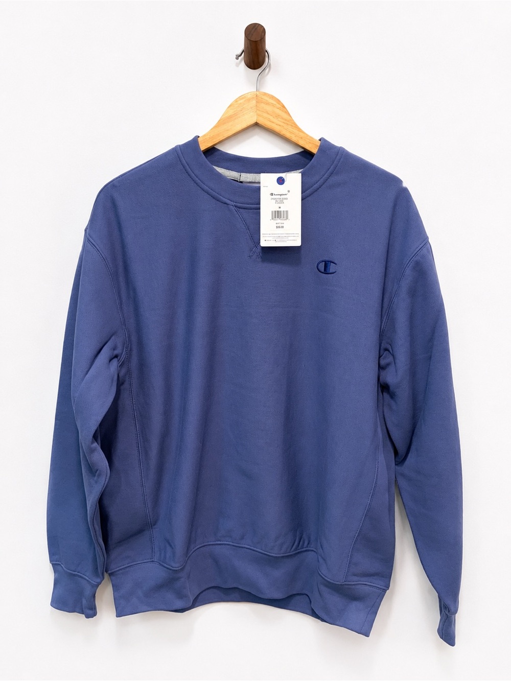 Champion Iconic Crew Sweatshirt Blue Size Medium NWT